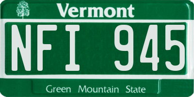 VT license plate NFI945