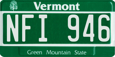 VT license plate NFI946