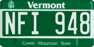 VT license plate NFI948