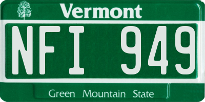 VT license plate NFI949