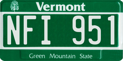 VT license plate NFI951
