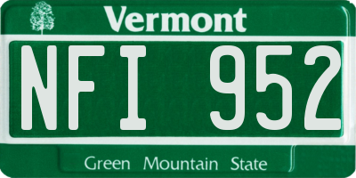 VT license plate NFI952