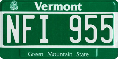 VT license plate NFI955