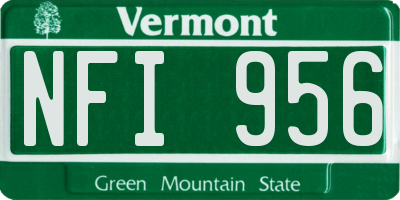 VT license plate NFI956