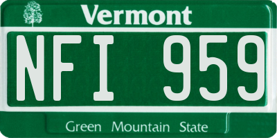 VT license plate NFI959