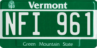 VT license plate NFI961
