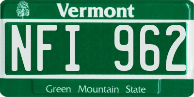 VT license plate NFI962