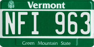 VT license plate NFI963