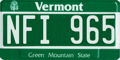 VT license plate NFI965