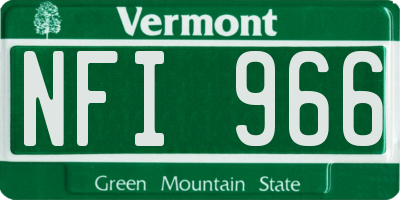 VT license plate NFI966