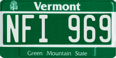 VT license plate NFI969