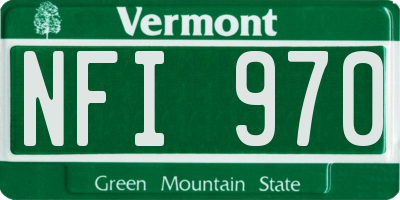 VT license plate NFI970