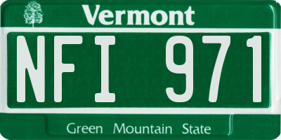 VT license plate NFI971