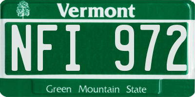 VT license plate NFI972