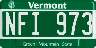 VT license plate NFI973