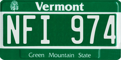 VT license plate NFI974