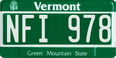 VT license plate NFI978