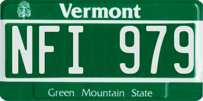 VT license plate NFI979