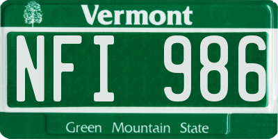 VT license plate NFI986