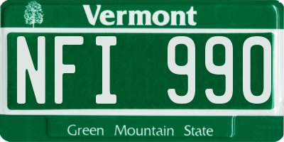 VT license plate NFI990