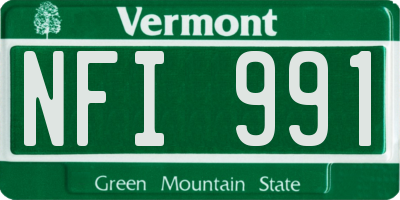 VT license plate NFI991