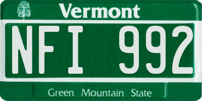 VT license plate NFI992