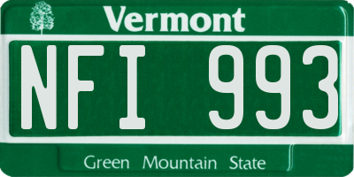 VT license plate NFI993