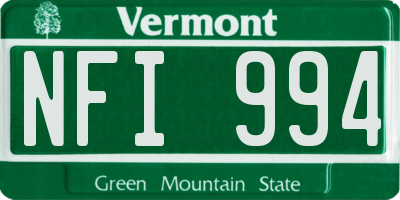 VT license plate NFI994