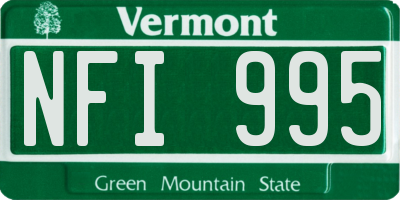 VT license plate NFI995