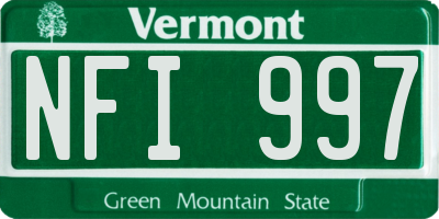 VT license plate NFI997