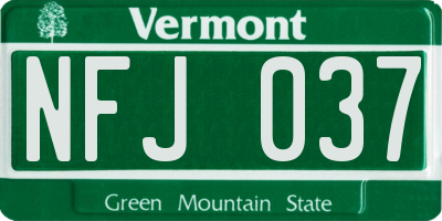 VT license plate NFJ037
