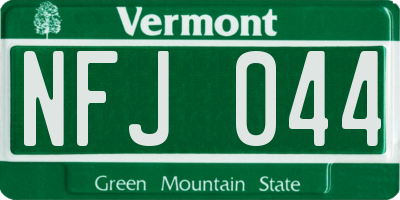 VT license plate NFJ044