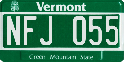 VT license plate NFJ055