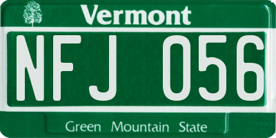 VT license plate NFJ056