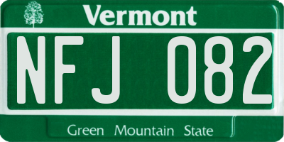 VT license plate NFJ082