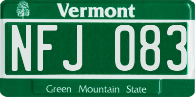 VT license plate NFJ083