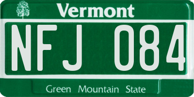 VT license plate NFJ084