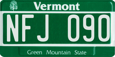 VT license plate NFJ090