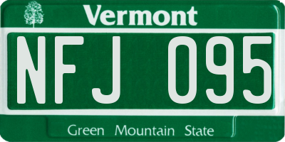 VT license plate NFJ095