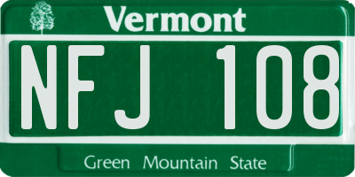 VT license plate NFJ108