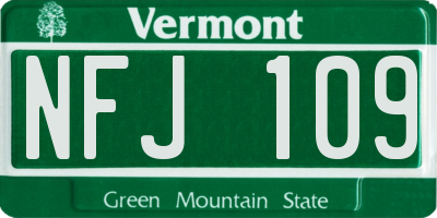 VT license plate NFJ109