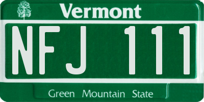 VT license plate NFJ111