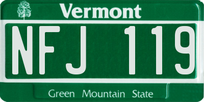 VT license plate NFJ119