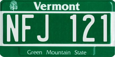 VT license plate NFJ121