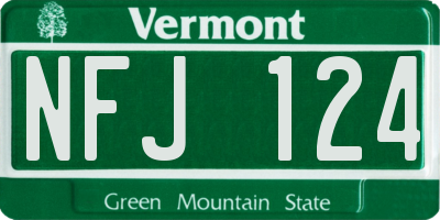 VT license plate NFJ124