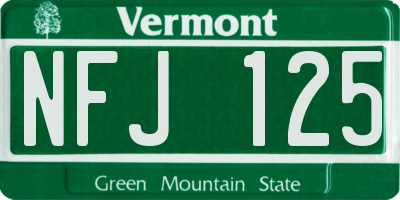 VT license plate NFJ125