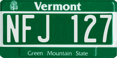 VT license plate NFJ127