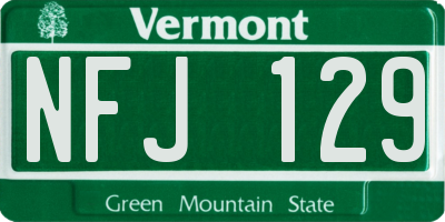 VT license plate NFJ129