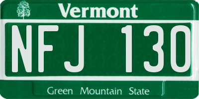 VT license plate NFJ130