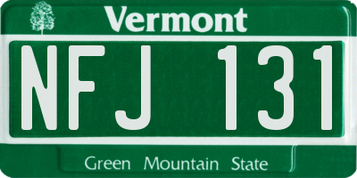 VT license plate NFJ131